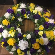 PURPLE AND YELLOW WREATH