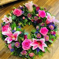PINK LILY WREATH
