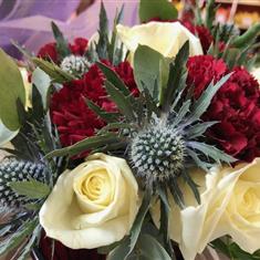 thistle and rose bridal bouquet