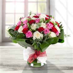 simply roses pink red and white