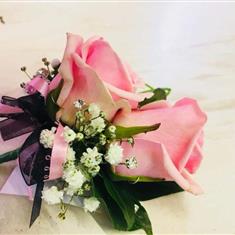 pink rose corsage