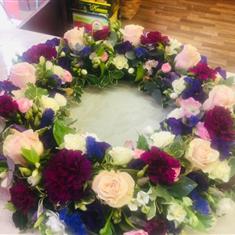 PINK AND PURPLE WREATH